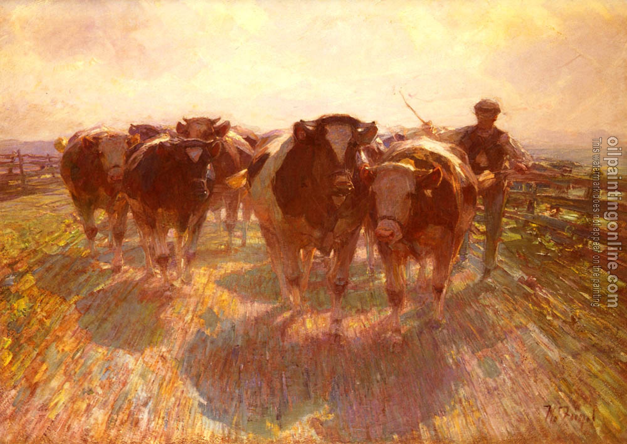 Zugel, Heirich von - Cattle Drive on the Farm Road